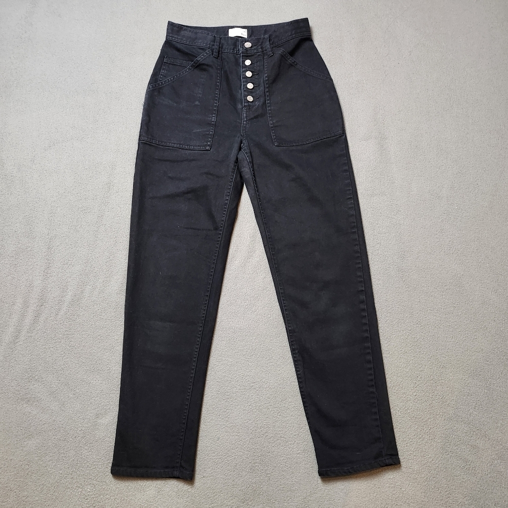 Wilfred Modern Utility carrot/ barrel leg Jeans Sz 4 Black Jeans Button Fly